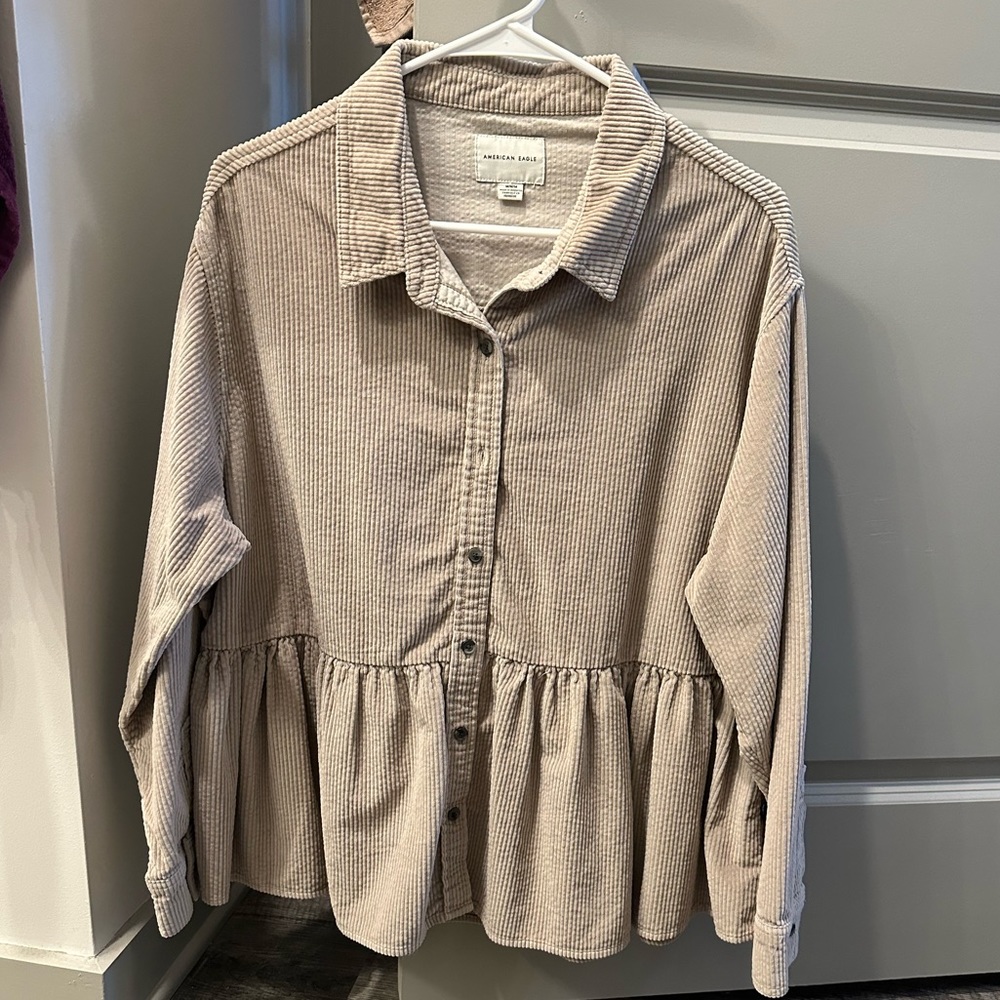 American Eagle Babydoll Corduroy Blouse